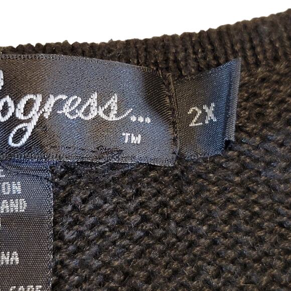 2X Holiday Sweater Teddy Bear Panda Embroidered Christmas Work in Progress 1980 - Picture 16 of 16